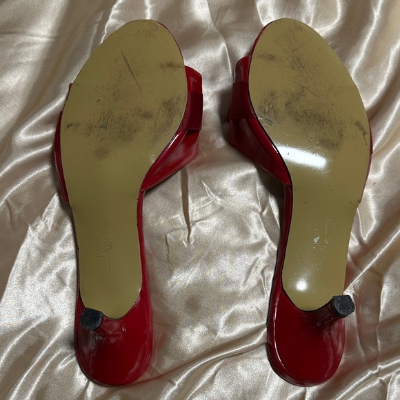 Salvatore Ferragamo Red Patent Leather Mules - Picture 6 of 10